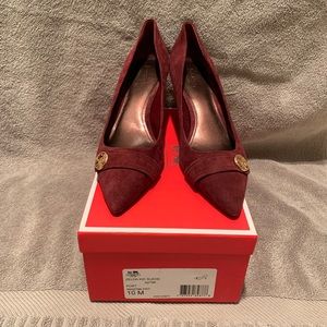 Coach red suede heels